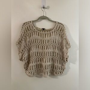 Express Oatmeal Crochet Knit Top